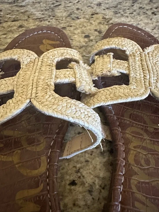 Sam Edelman Beige Woven Slide Sandals, Size 9 - Picture 2 of 3